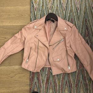 Zara faux leather cropped moto